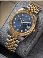 Rolex Datejust 36 – Blue Diamond Dial, Fluted Bezel, Jubilee