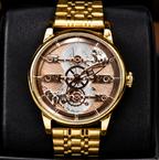 AURELUX™ Gold Skeleton Automatic Luxury Watch for Men