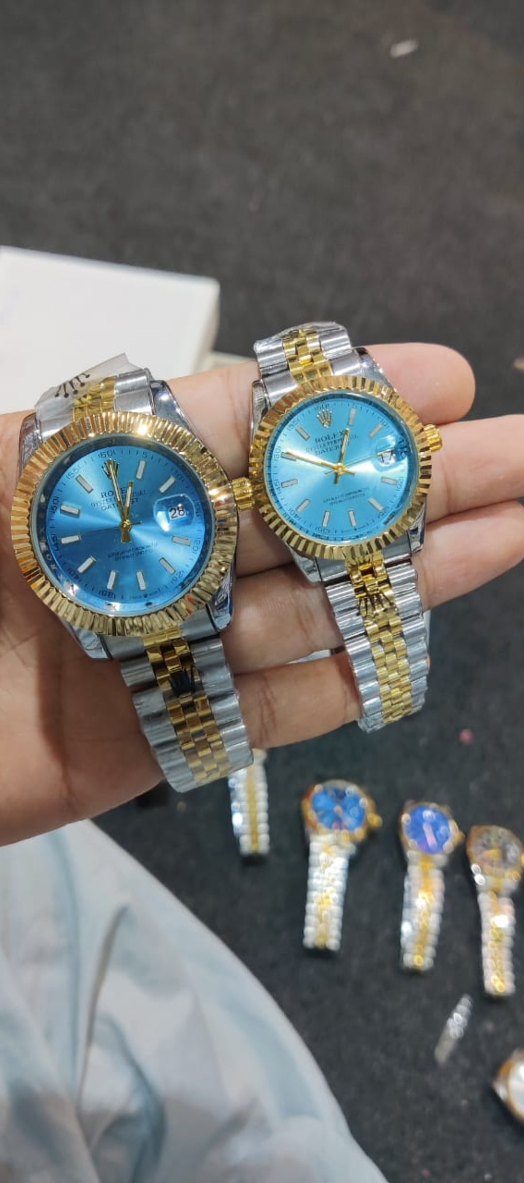 Rolex Datejust-Style Two-Tone Couple Watches