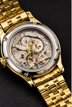 AURELUX™ Gold Skeleton Automatic Luxury Watch for Men
