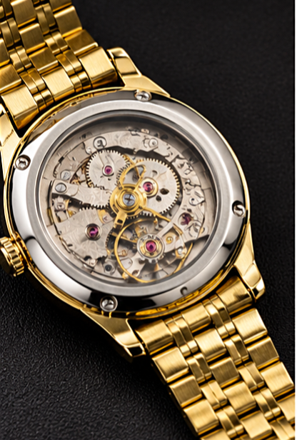 AURELUX™ Gold Skeleton Automatic Luxury Watch for Men
