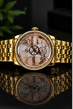 AURELUX™ Gold Skeleton Automatic Luxury Watch for Men