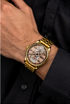AURELUX™ Gold Skeleton Automatic Luxury Watch for Men