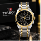 Tissot Chronograph — Bold Swiss Precision in Black & Gold