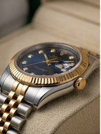 Rolex Datejust 36 – Blue Diamond Dial, Fluted Bezel, Jubilee