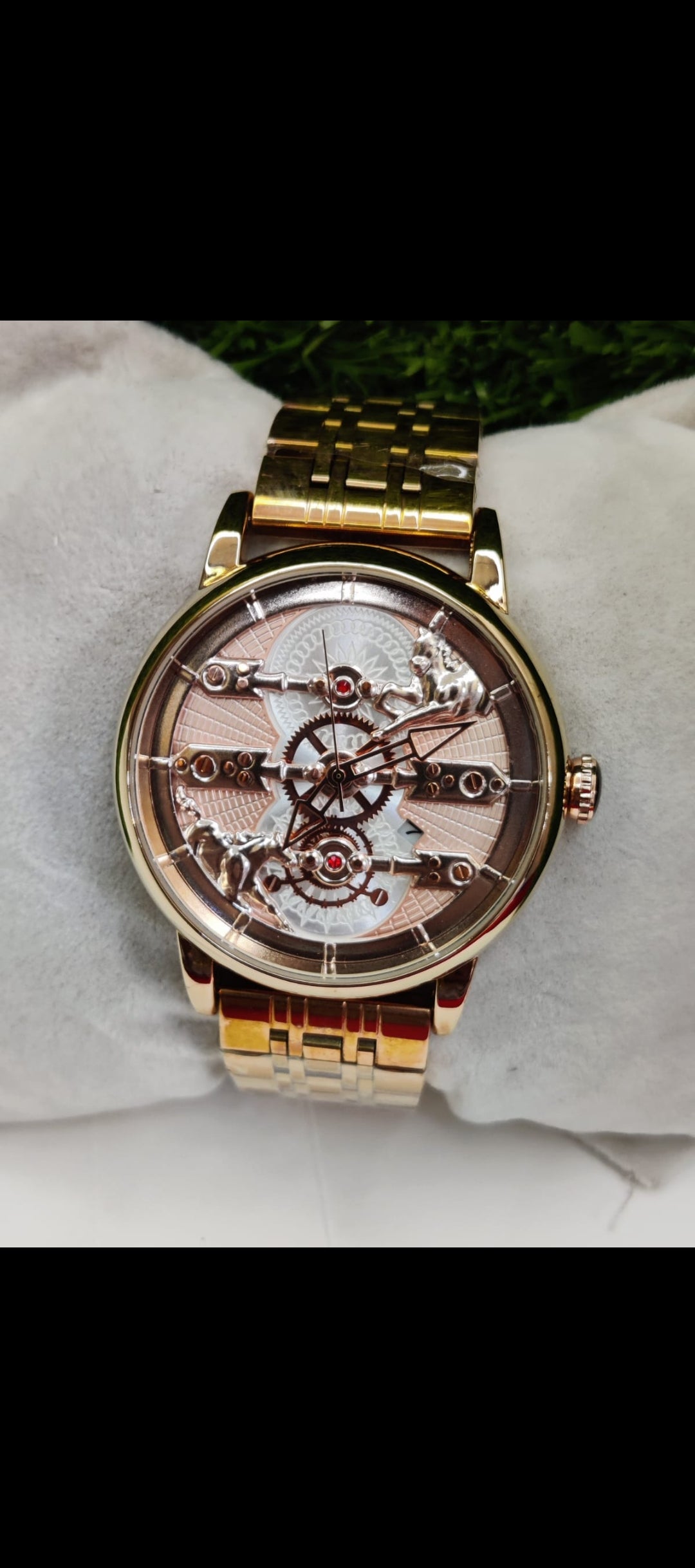 AURELUX™ Gold Skeleton Automatic Luxury Watch for Men