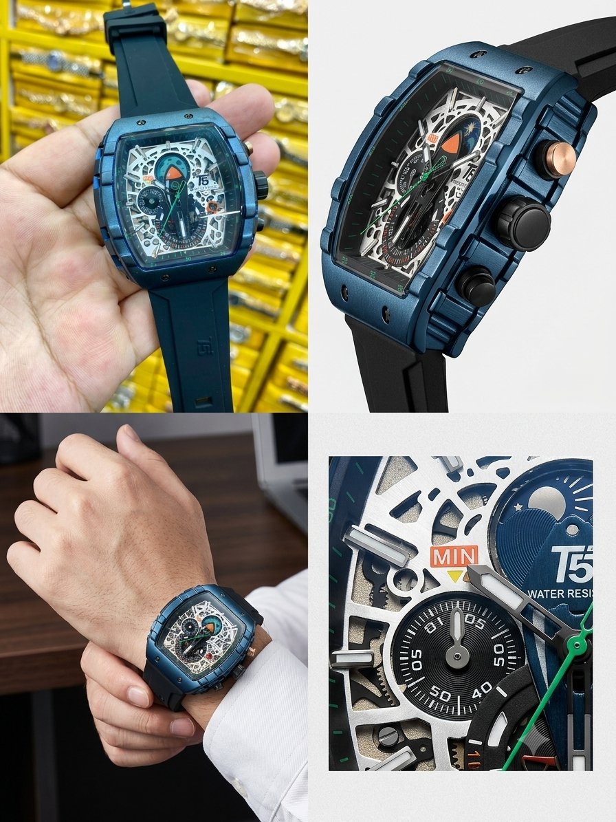 T5 Chrono "Titanium Sky" Skeleton - The Apex of Blue Steel and Precision
Company: T5 Timepieces