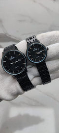Sveston Gold Couple Watches – Classic Black Dial Luxury Set