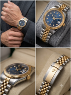 Rolex Datejust 36 – Blue Diamond Dial, Fluted Bezel, Jubilee